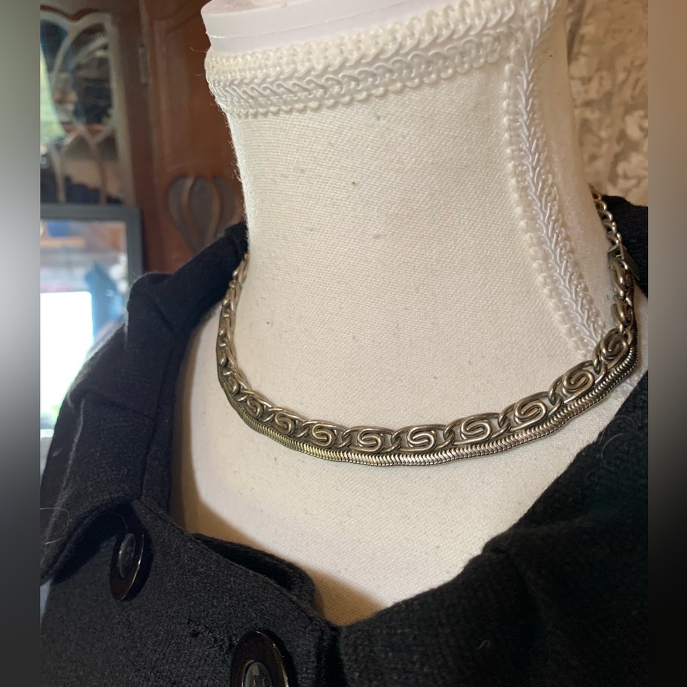 Handmade Swirl Silver Wire Adjustable Choker Necklace